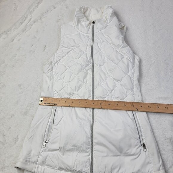 Lululemon Women's White Down For A Run Slim-Fit Full-Zip Puffer Vest Size 4 - Picture 6 of 7